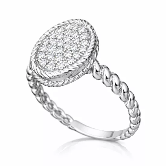 Silver Oval Zircon Stone Women’s Ring