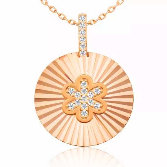 Silver Rose Ruffle Flower Women’s Necklace