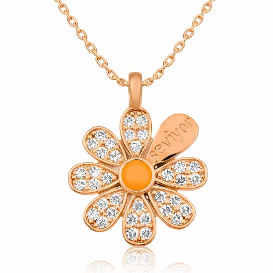 Silver Rose Daisy Loves Women’s Necklace
