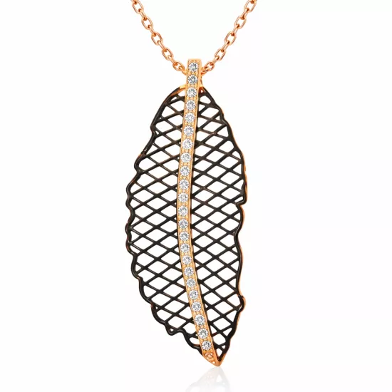 Silver Rose Leaf Women’s Necklace