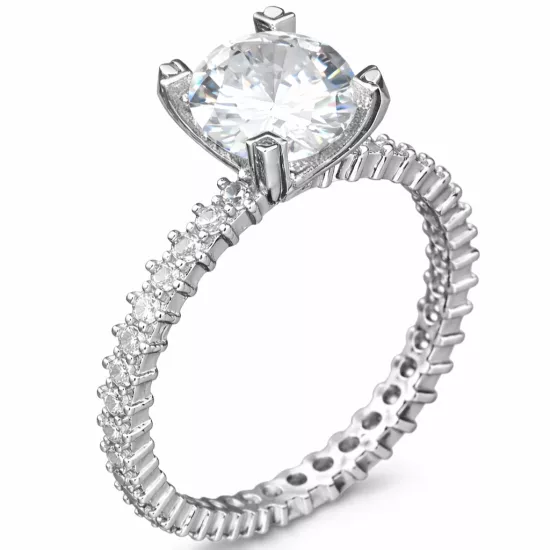 Silver Solitaire Full Circle Women’s Ring