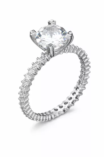 Gümüş Tektaş Tamtur Kadın Yüzük