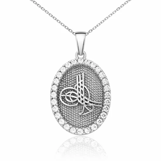 Silver Tughra Oval Women’s Necklace