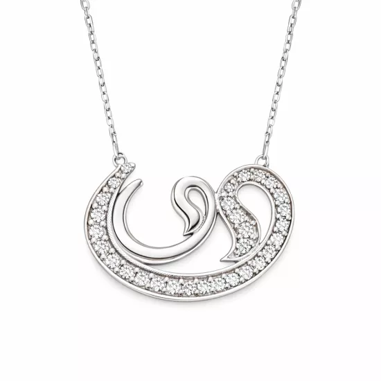 Gümüş Vav Bayan Kolye