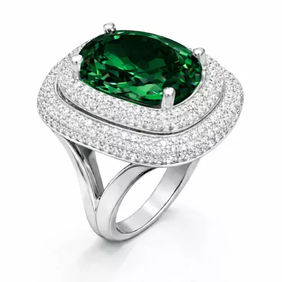 Silver Green Zircon Stone Women’s Ring