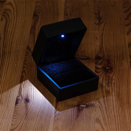 Illuminated Black Color Ring Box