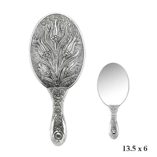 Tulip Motif Hand Mirror