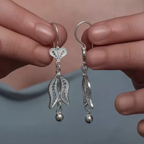 Sterling Silver 925 Tulip Filigree Women’s Earring