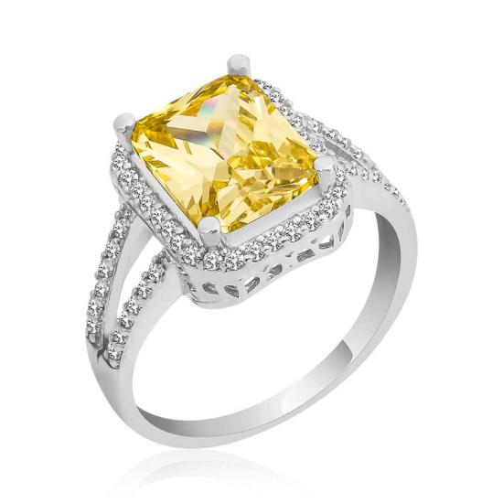 Silver Baguette Square Women’s Ring