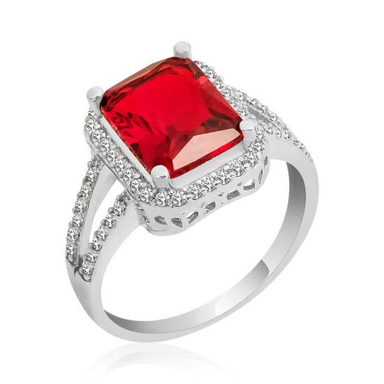 Silver Baguette Square Women’s Ring