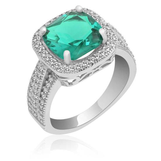 Silver Turquoise Baguette Women’s Ring