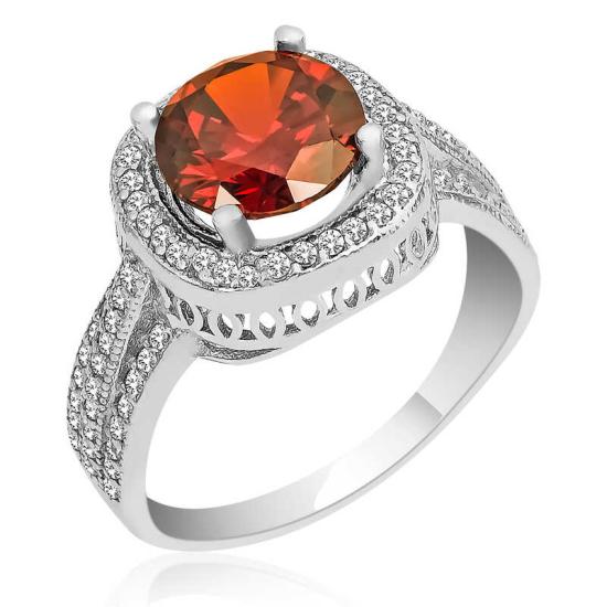 Silver Baguette Round Women’s Ring