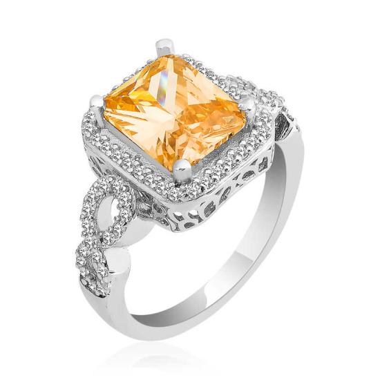 Silver Baguette Square Women’s Ring