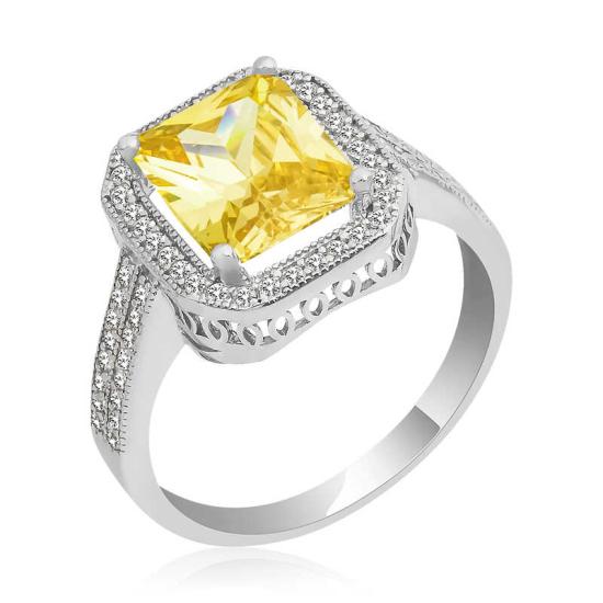 Silver Baguette Square Women’s Ring