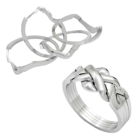 Silver 4 Piece Puzzle Ring