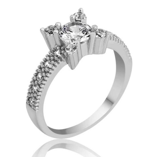 Silver Single Stone Women’s Ring
