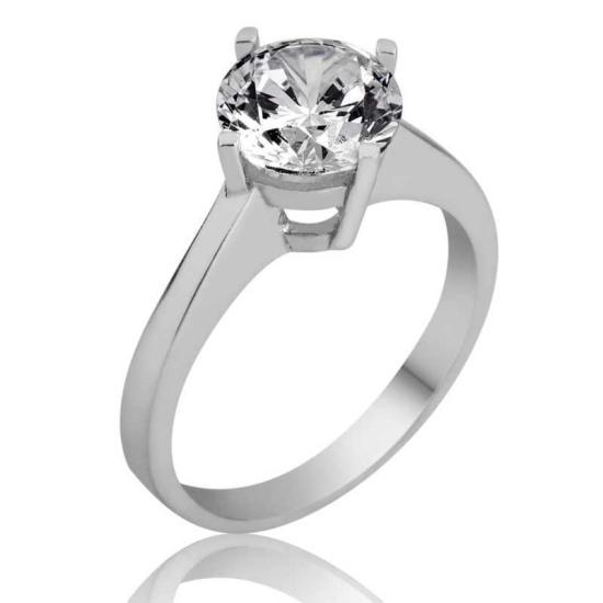 Silver Single Stone Women’s Ring