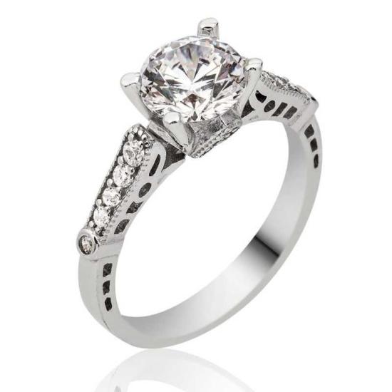 Silver Single Stone Women’s Ring