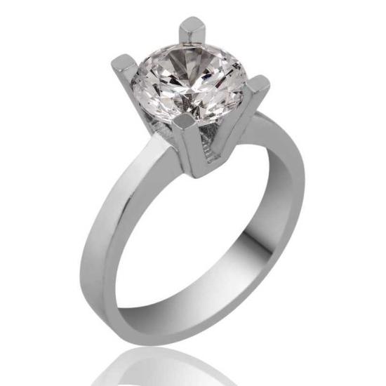 Silver Single Stone Women’s Ring