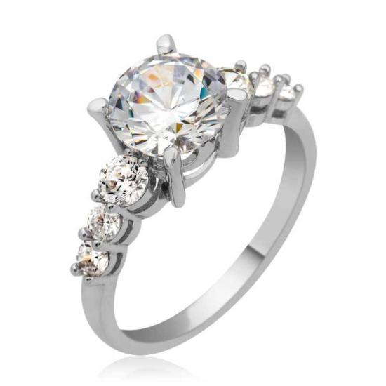 Silver Single Stone Women’s Ring