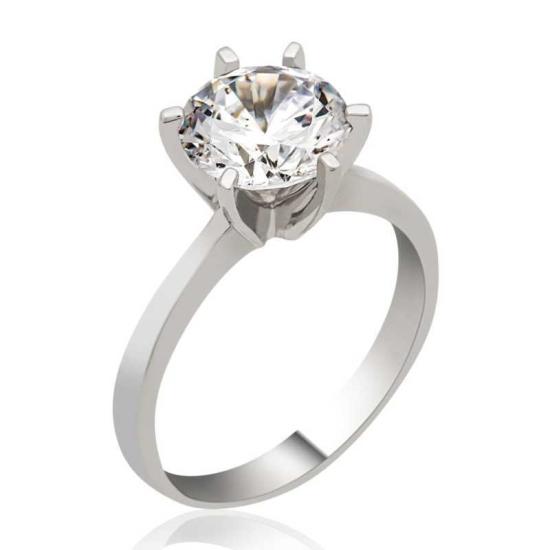 Silver Single Stone Women’s Ring