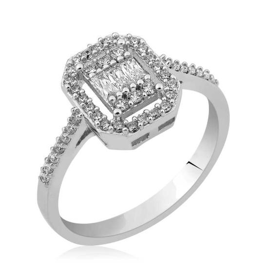 Silver Baguette Cut Women’s Ring