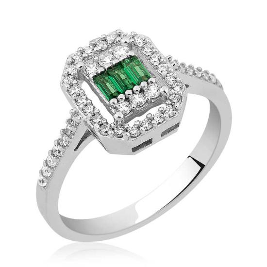 Silver Baguette Cut Women’s Ring