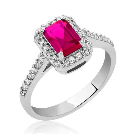 Silver Baguette Square Women’s Ring