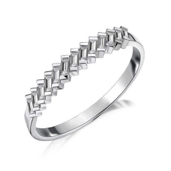 Silver Row Baguette Stone Women’s Ring