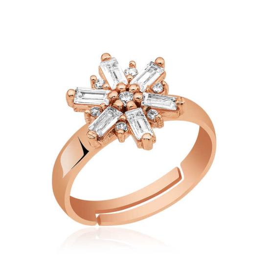 Silver Rose Wind Rose Ring