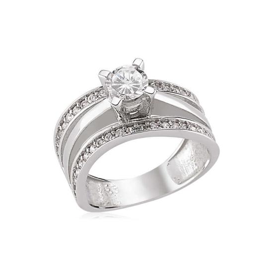 Silver Single Stone Women’s Ring