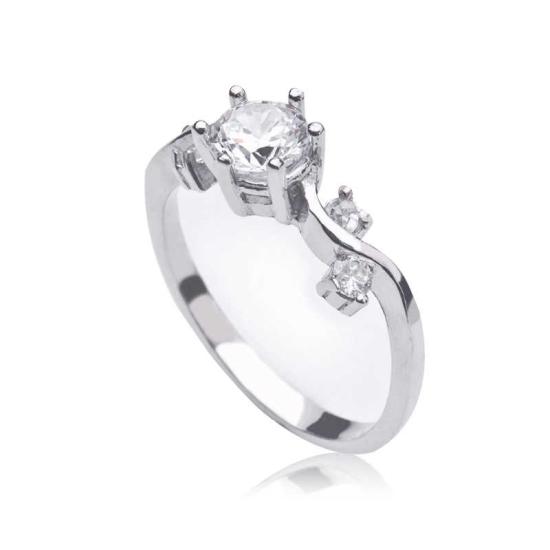 Silver Single Stone Women’s Ring