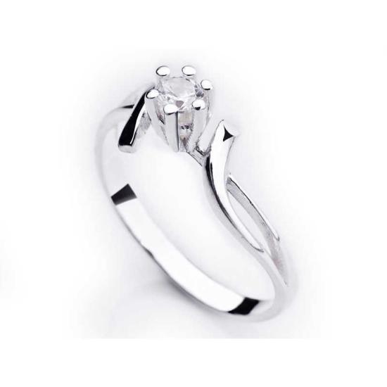 Silver Single Stone Women’s Ring