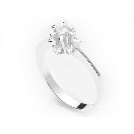 Silver Single Stone Women’s Ring
