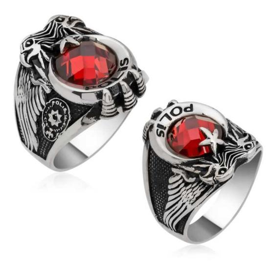 Silver Crescent Star Police Department Men’s Ring