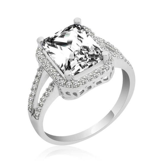 Silver Baguette Square Women’s Ring