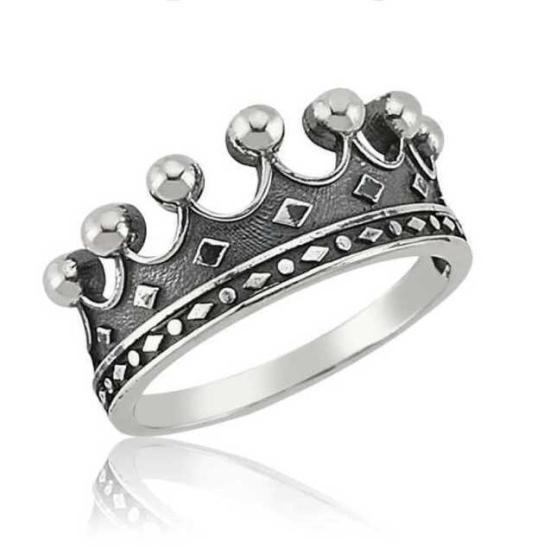 Silver King Crown Ring
