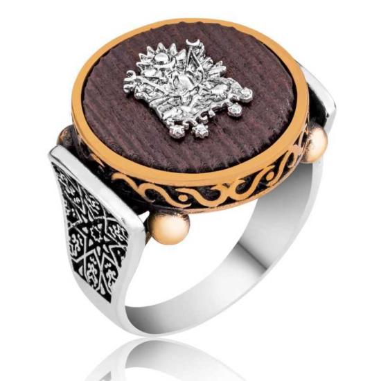 Silver Kuka Tree Ottoman Coat of Arms Men’s Ring
