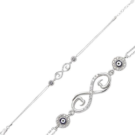 Silver Evil Eye Infinity Women’s Bracelet