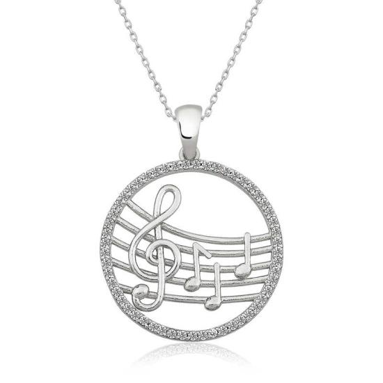 Silver Music Themed Women’s Necklace