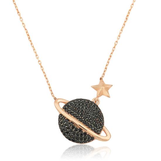 Silver Rose Planet Women’s Necklace