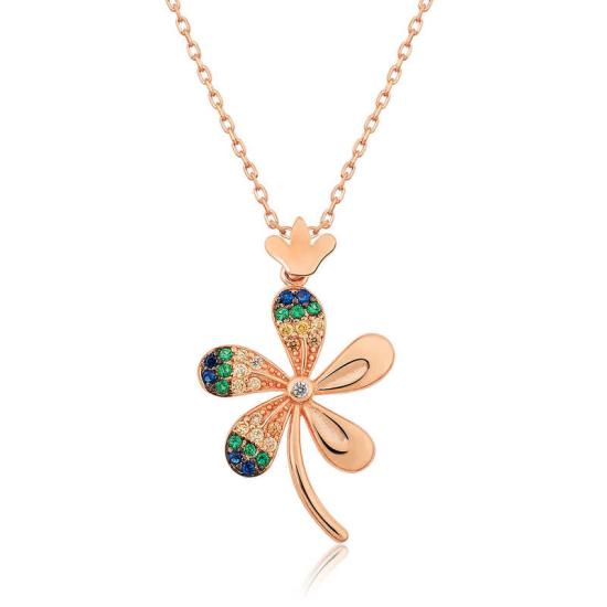 Silver Rose Flower Women’s Necklace