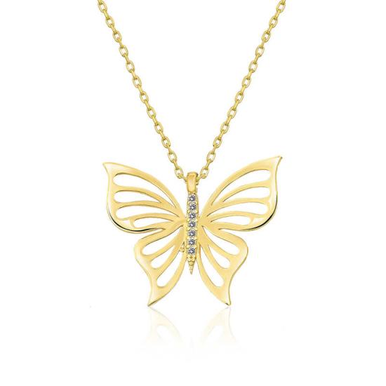 Silver Gold Spring Butterfly Women’s Necklace