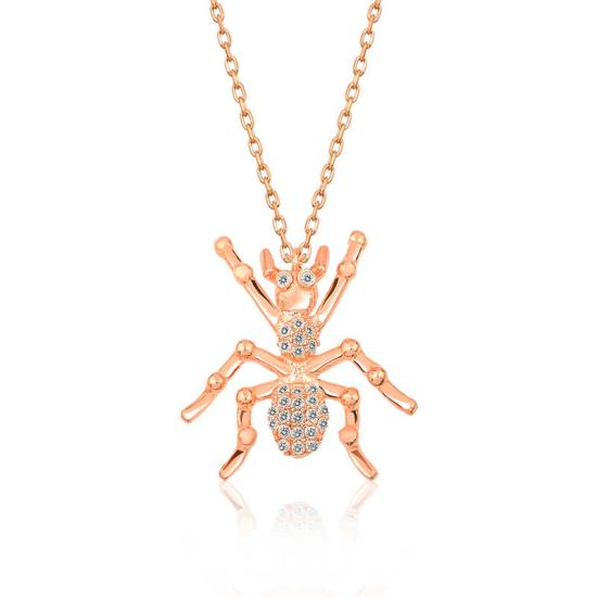 Silver Rose Spider Women’s Necklace