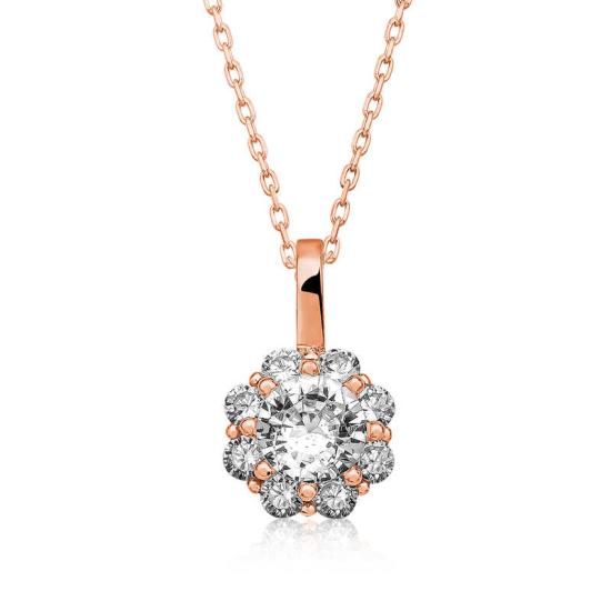 Silver Rose Flower Necklace