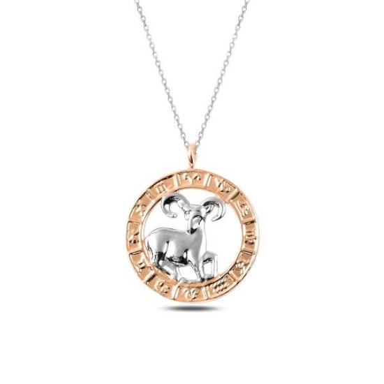 Silver Rose Aries Necklace