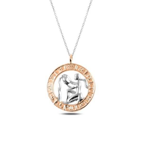 Silver Rose Aquarius Necklace