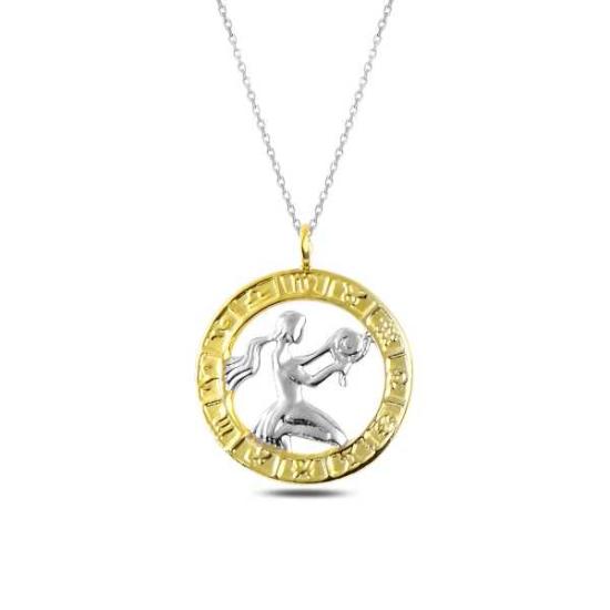 Silver Gold Virgo Zodiac Necklace