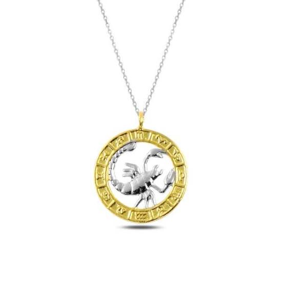 Silver Gold Scorpio Zodiac Necklace