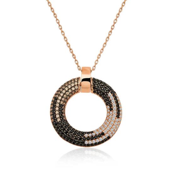 Silver Rose Hoop Women’s Necklace
